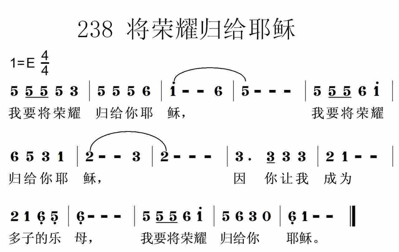 将荣耀归给你耶稣 第 1 页