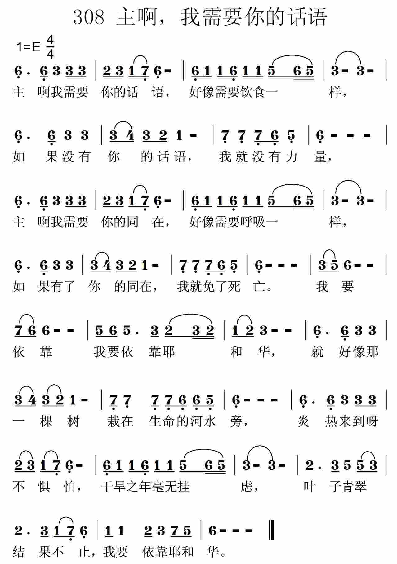 主啊我需要你的话语 第 1 页