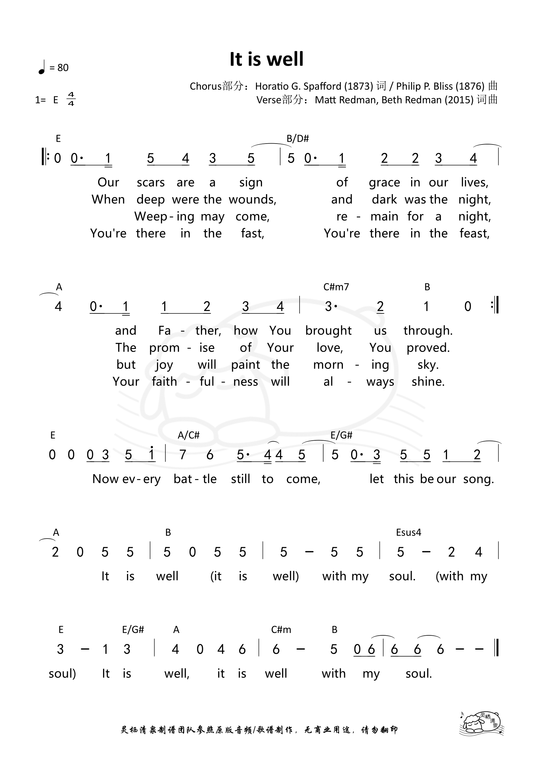 It is well (Matt Redman) 和弦简谱 第 1 页
