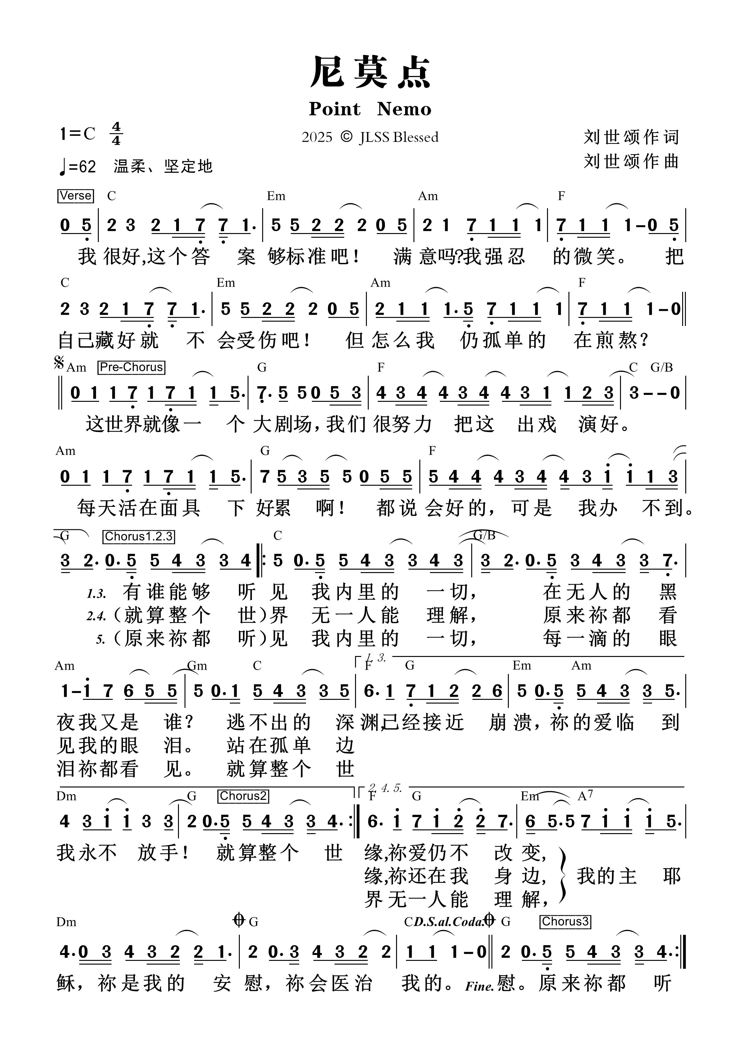 尼莫点 和弦简谱 第 1 页