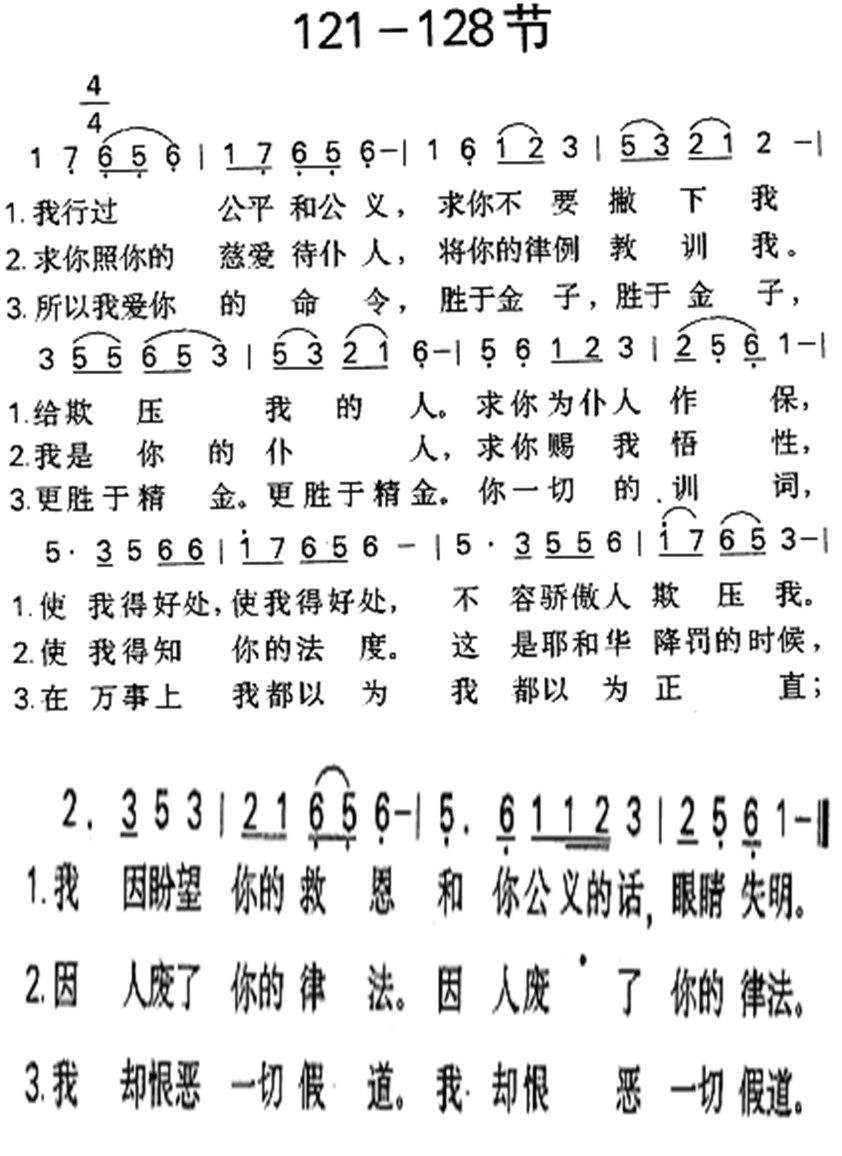 一百十九篇121到128节 第 1 页
