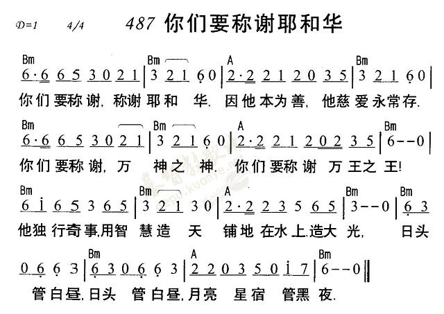 你们要称谢耶和华 第 1 页