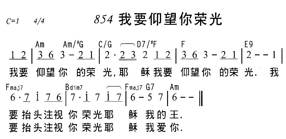 我要仰望你荣光 第 1 页