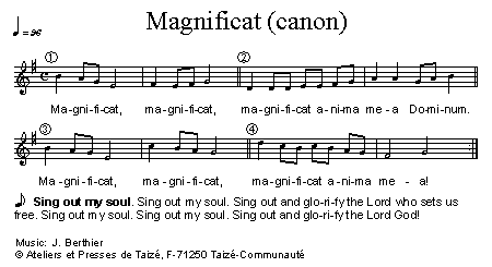 Magnificat (canon) 官方五线谱 第 1 页