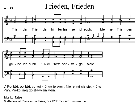 Frieden, Frieden 官方五线谱 第 1 页