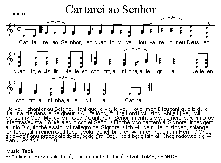 Cantarei ao Senhor 官方五线谱 第 1 页