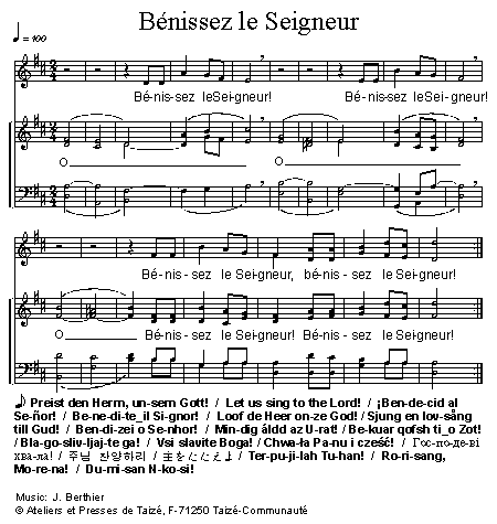 Bénissez le Seigneur 官方五线谱 第 1 页