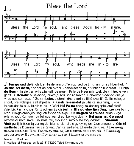 Bless the Lord 官方五线谱 第 1 页