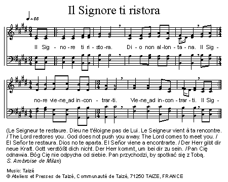Il Signore ti ristora 官方五线谱 第 1 页