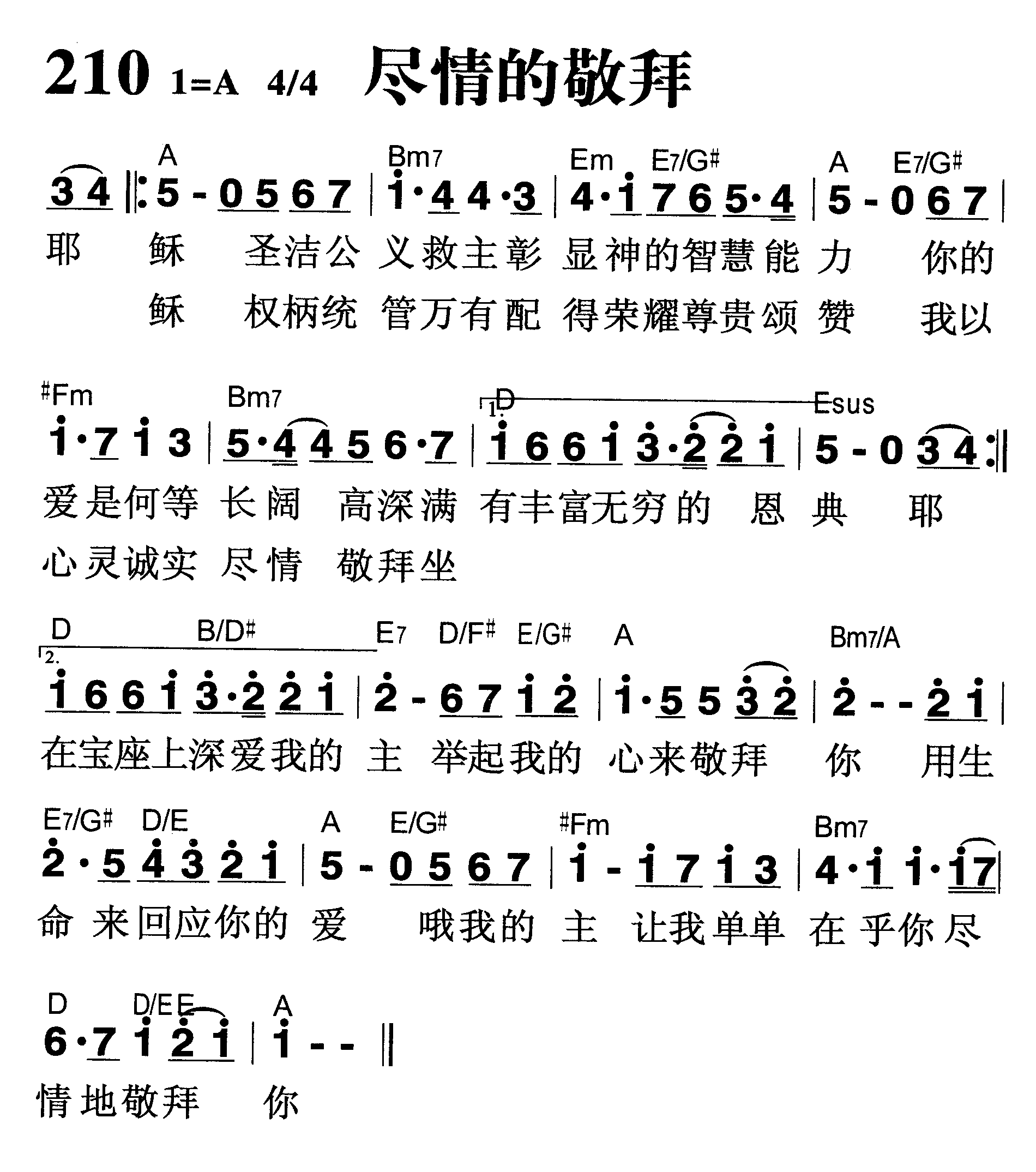 尽情的敬拜 第 1 页