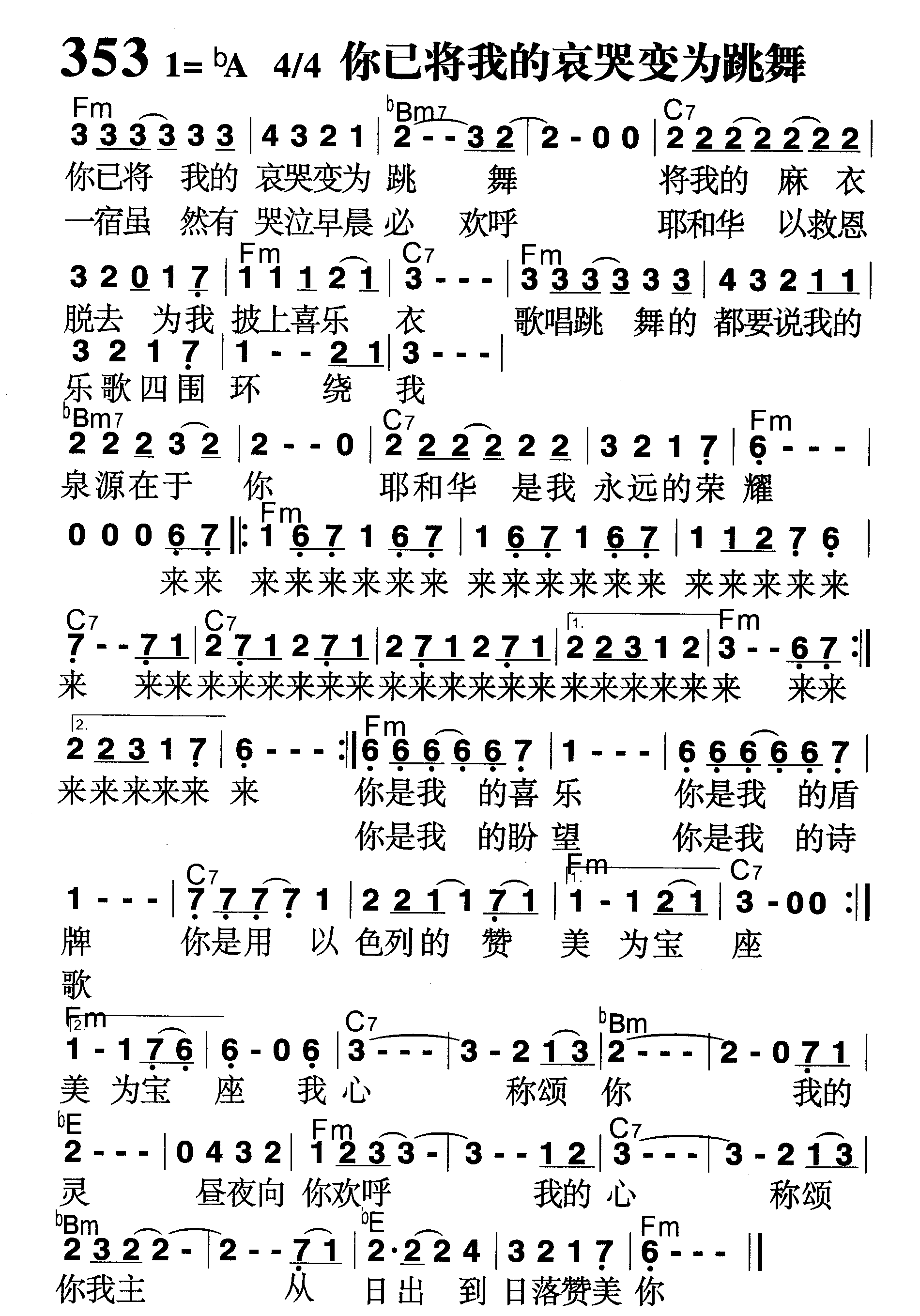 你已将我的哀哭变为跳舞 第 1 页