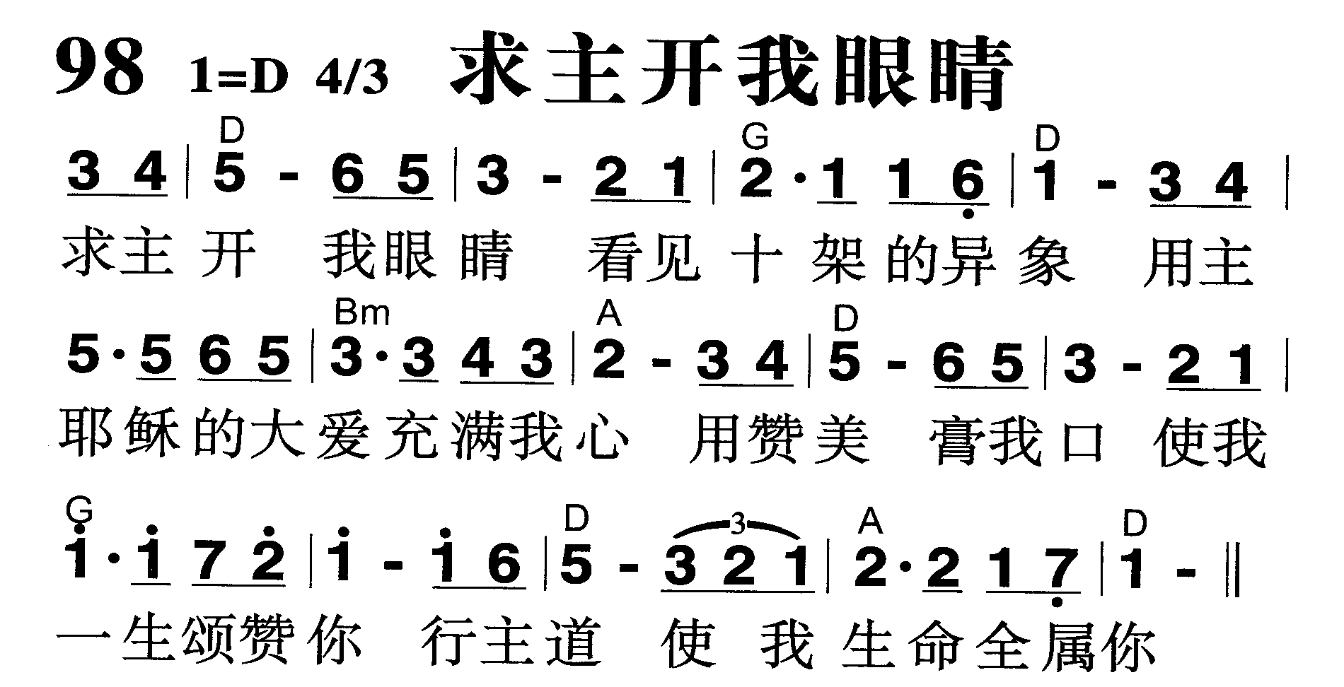求主开我眼睛 第 1 页